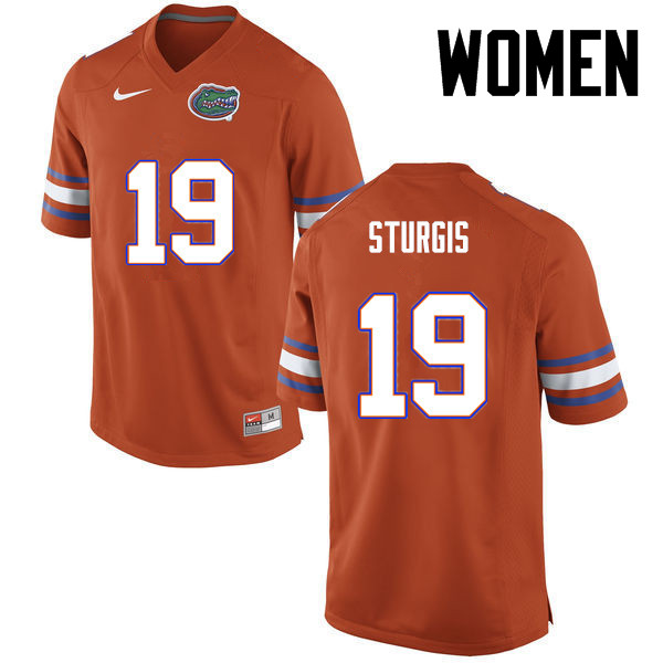 Women Florida Gators #19 Caleb Sturgis College Football Jerseys-Orange